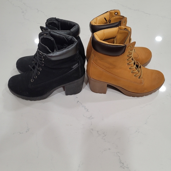 Women's Chunky Heel Boots 2 Pairs Size 8 - Picture 8 of 16